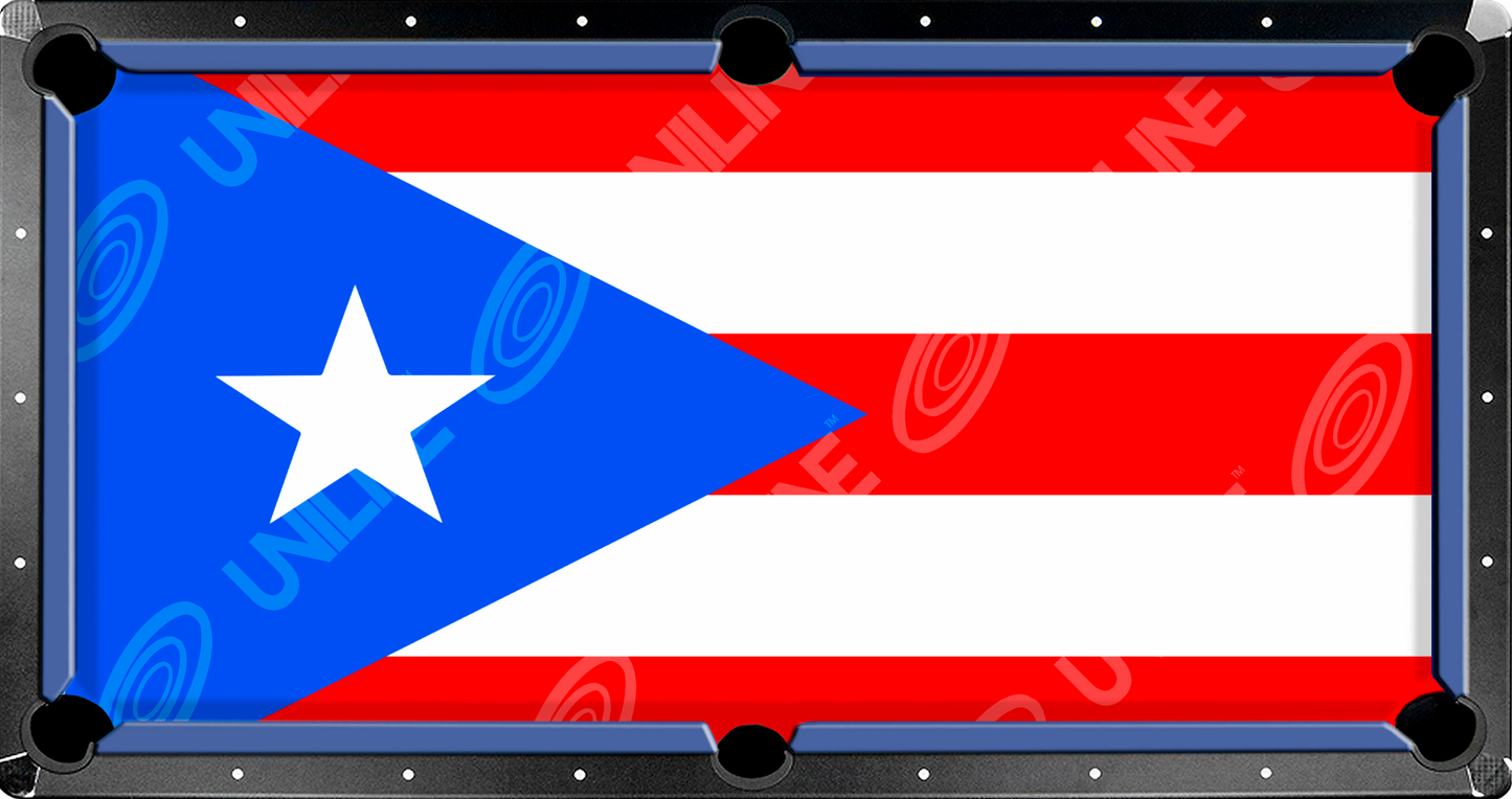 Paño de billar con bandera de puerto rico
