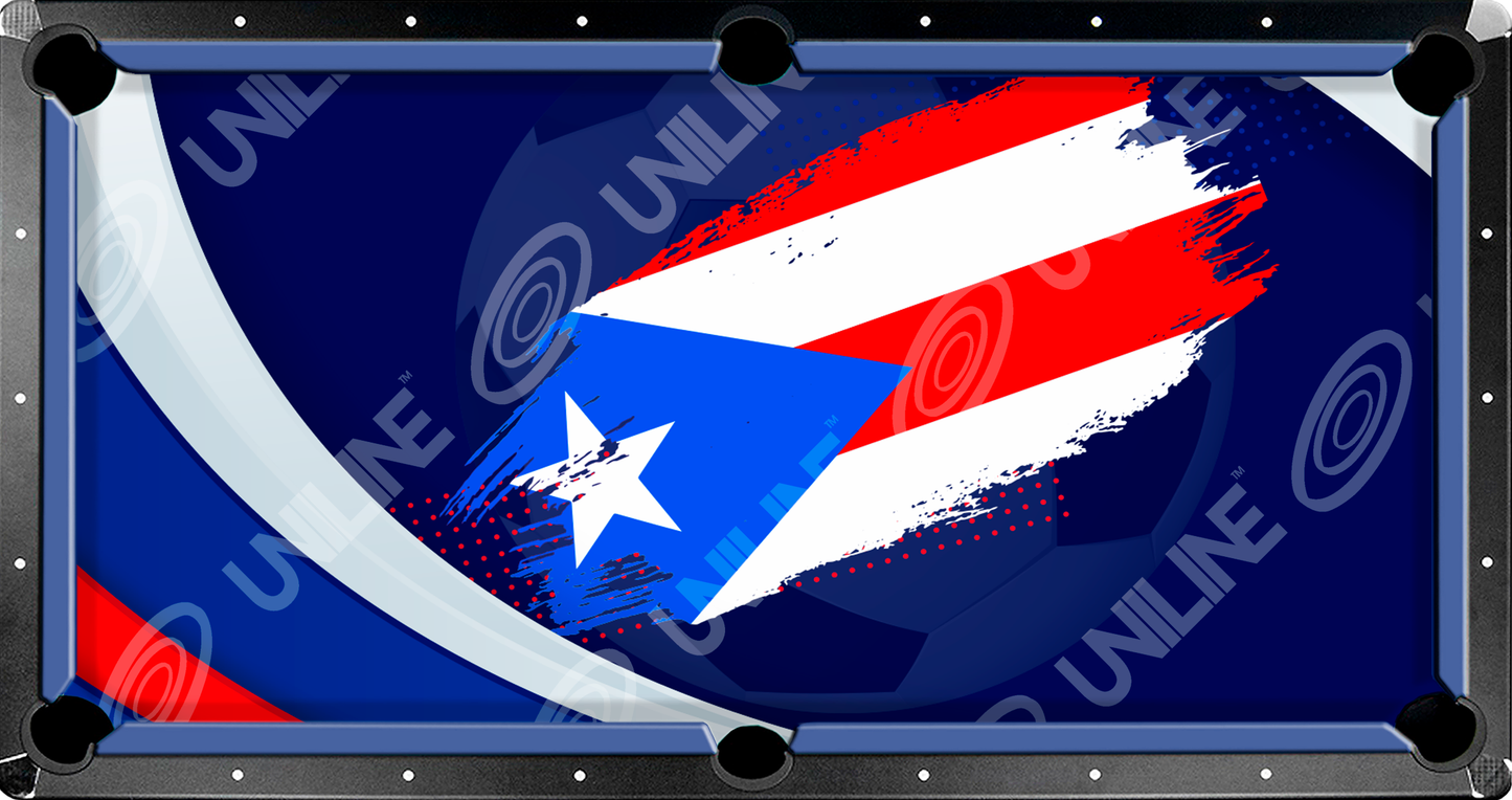 Paño de billar cuantiko con diseño de bandera de puerto rico